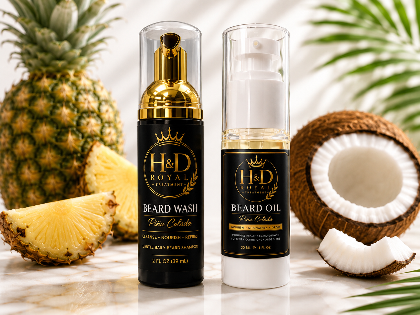 PinaColada Beard Wash & Beard Oil (Promotes Beard Growth)
