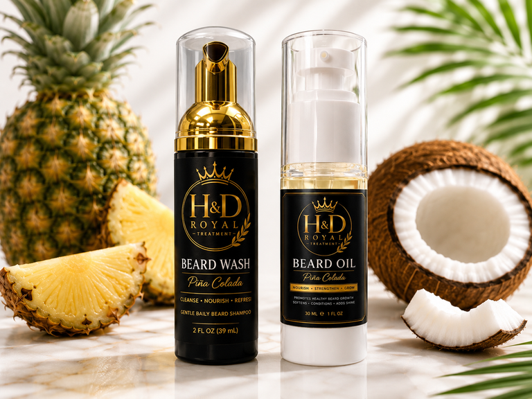 PinaColada Beard Wash & Beard Oil (Promotes Beard Growth)