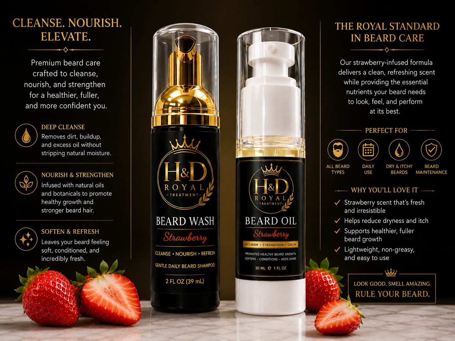 Strawberry Beard Oil and Wash Combo