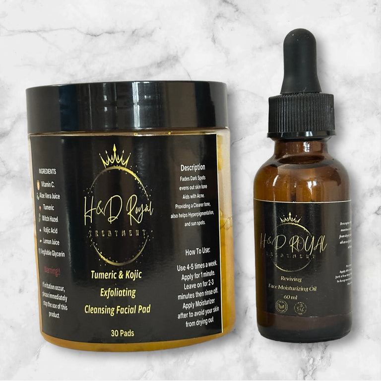 Tumeric koljic Pads and Face Moisturizer Oil Combo (Say bye to dark spots, and Hi to your Glow)